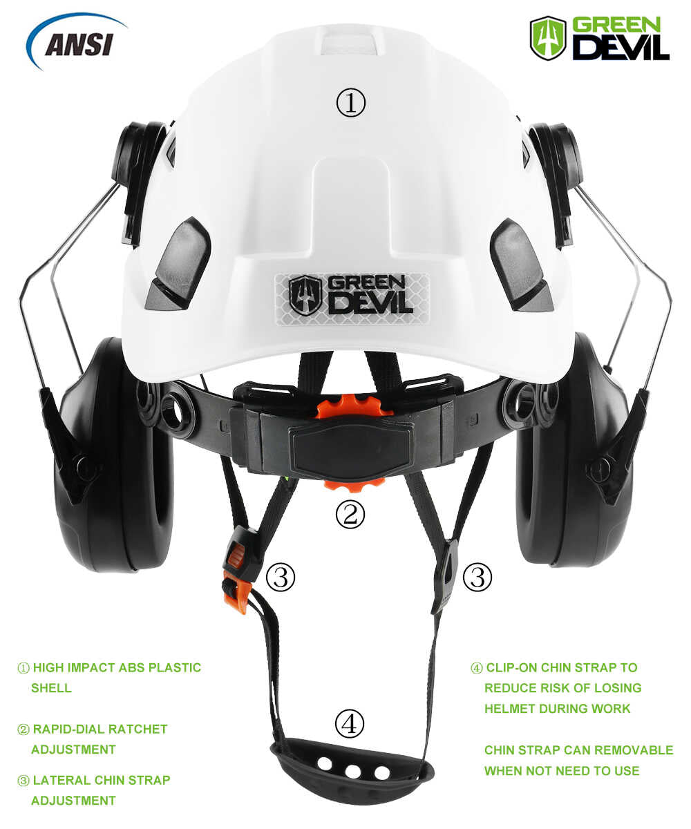 Lift Hard Hat GREEN DEVIL Hard Hat Safety Helmet With Visor And