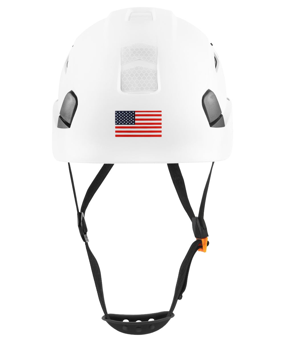 Back view of the GreenDevil safety helmet