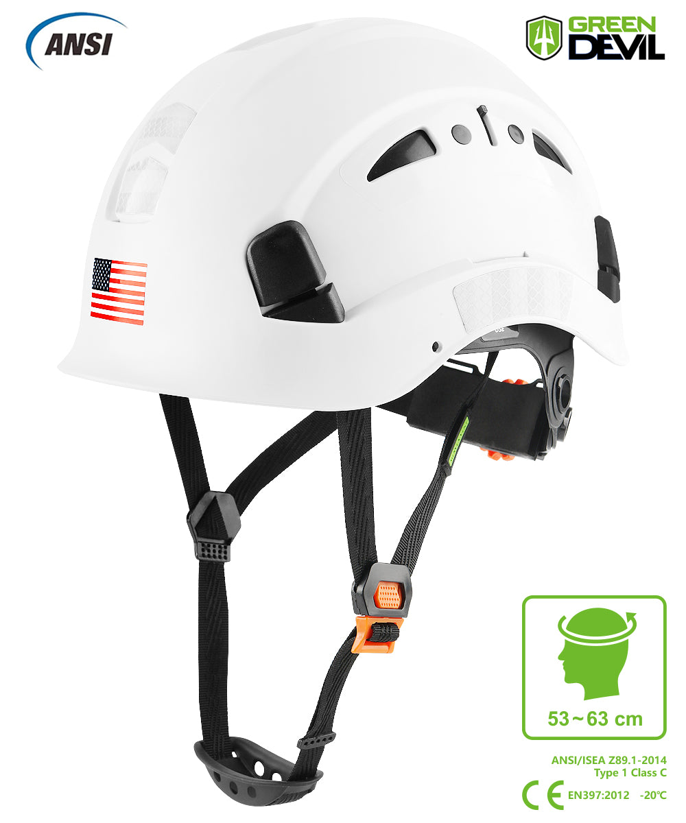 ansi bike helmet GREEN DEVIL Safety Helmet White Color Hard Hat ANSI Z89.1 Approved