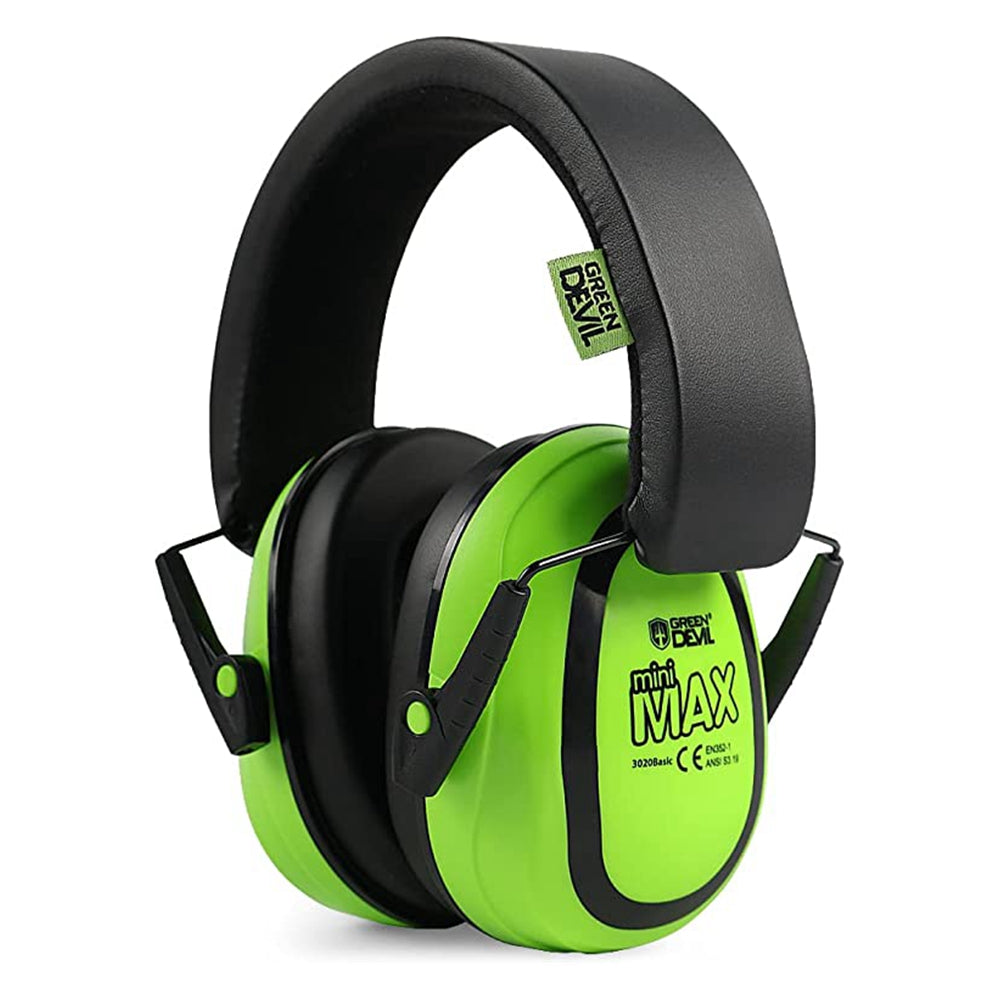 GREEN DEVIL MiniMax Green Kids Hearing Protection Ear muffs Noise Cancelling For Age 1-16 Headphones