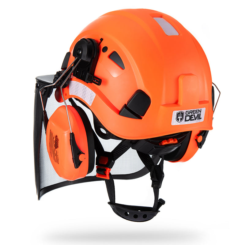 GREEN DEVIL Forestry Safety Helmet Orange Color Chainsaw Helmet with M